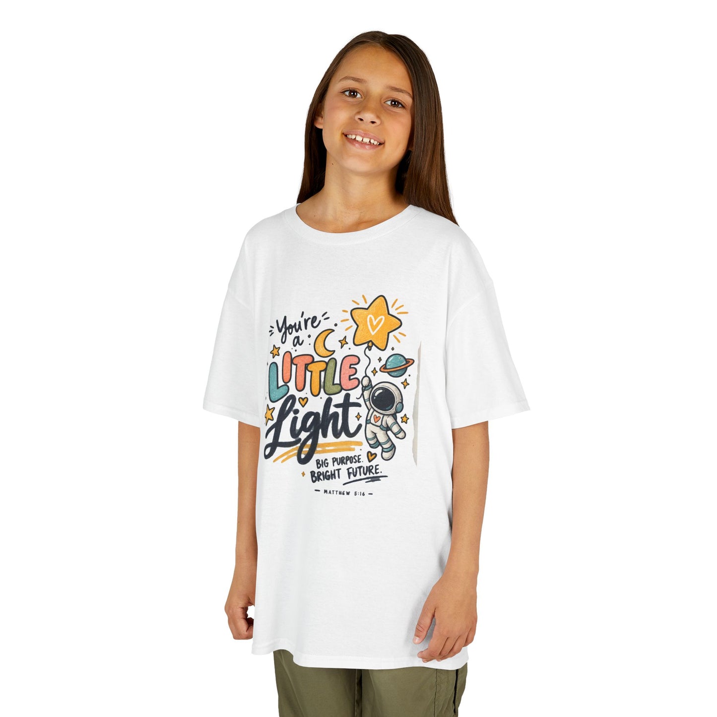 Kids 'You're a Little Light' Graphic Tee - Cute Astronaut Star Shirt for Children