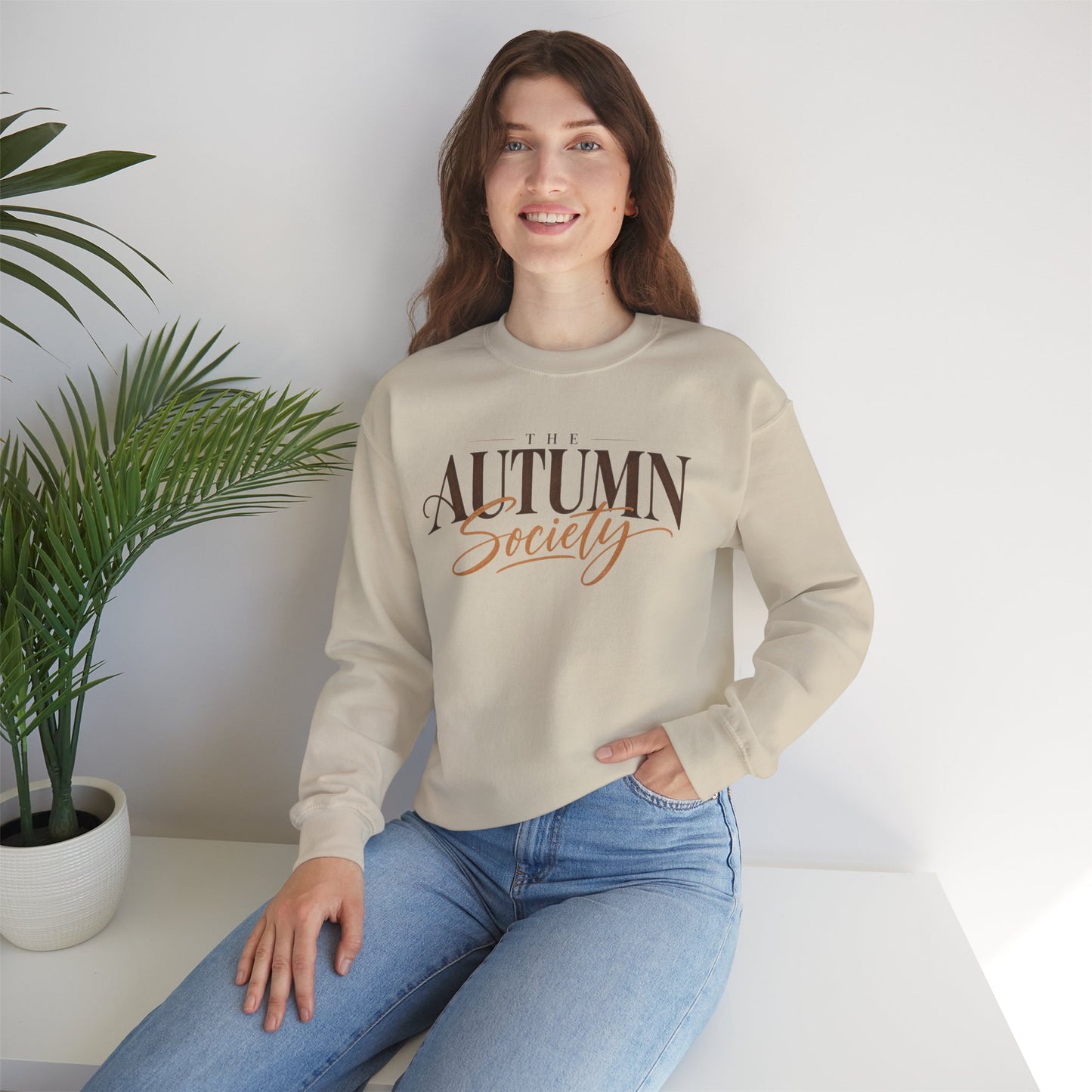 Autumn Society Crewneck Sweatshirt — Cozy Fall Graphic Pullover