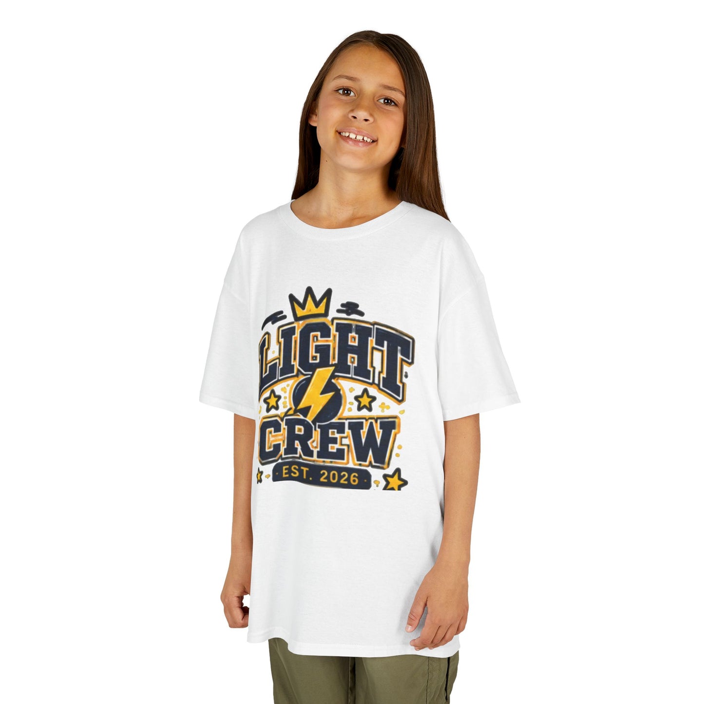 Kids Tee — "Light Crew" Lightning Bolt Graphic Shirt (Est. 2026)