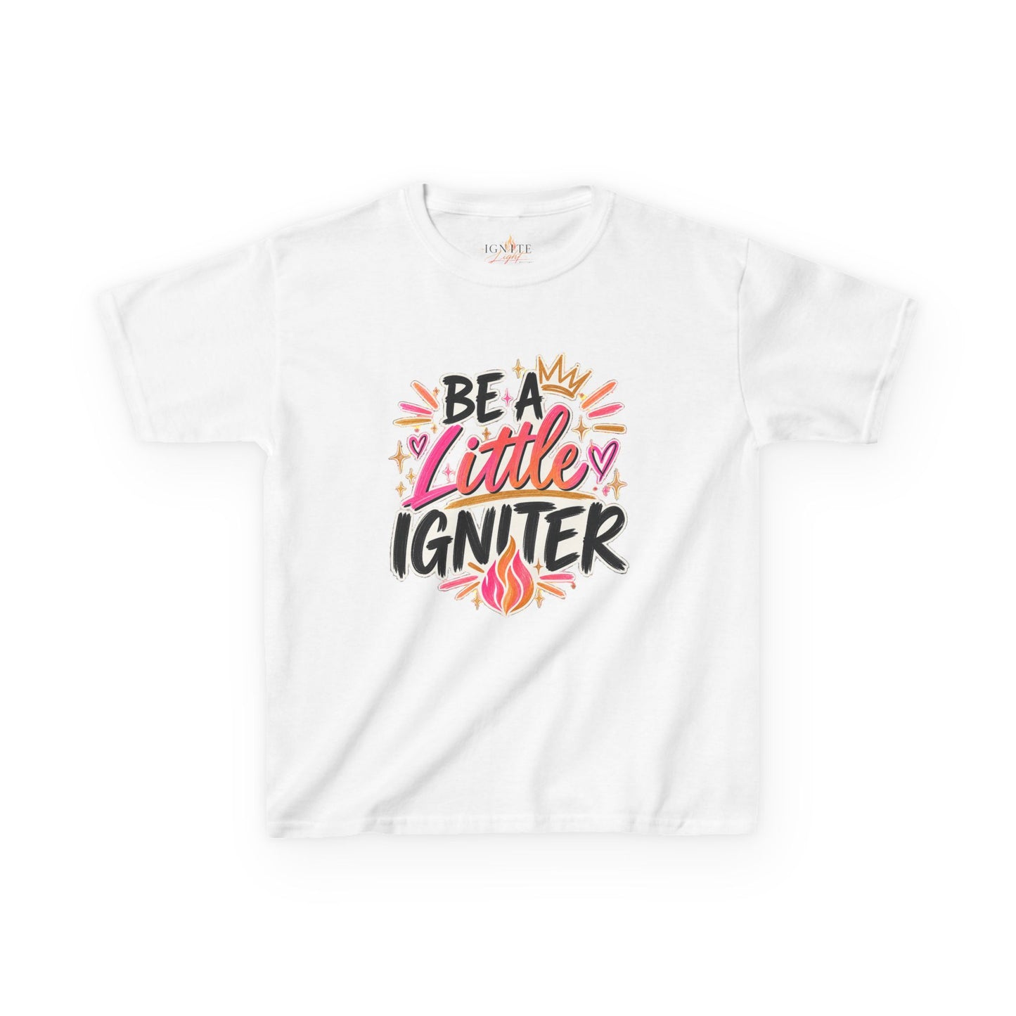 Kids T‑Shirt — "Be a Little Igniter" Cute Fire Spark Graphic Tee