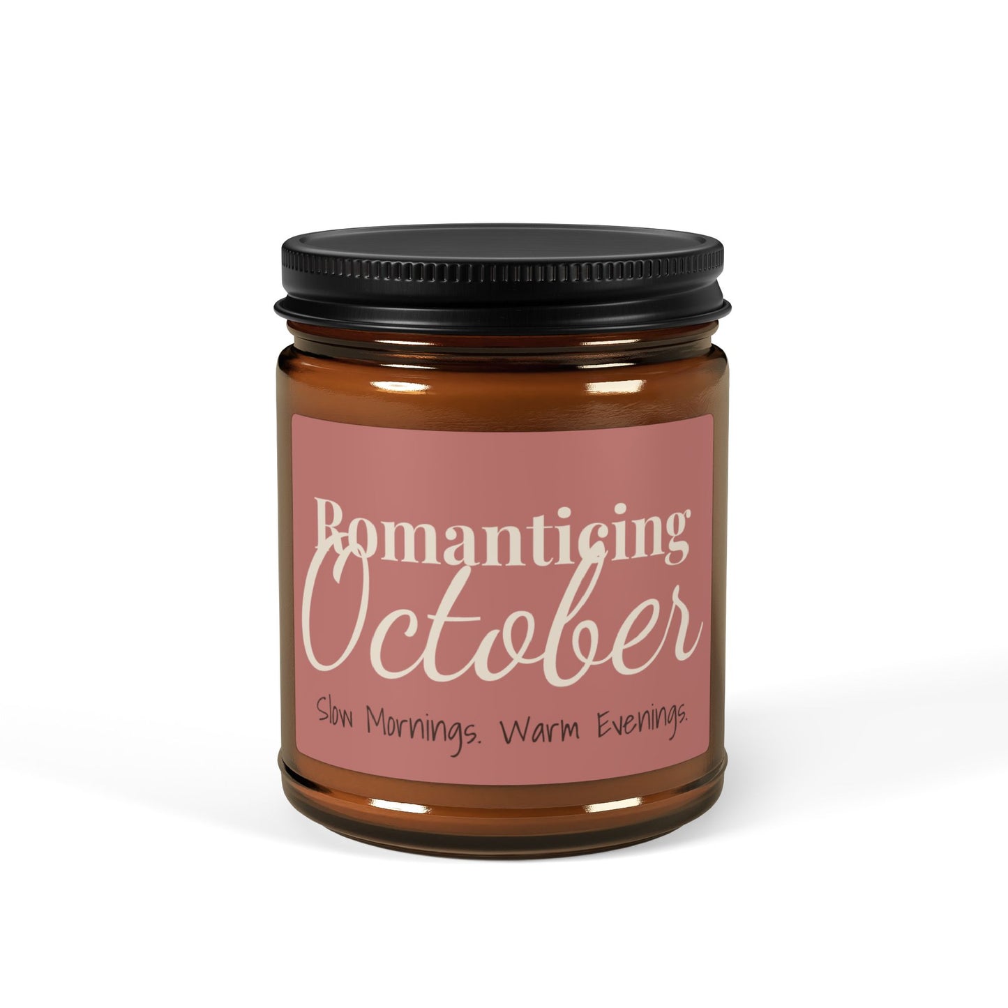 Romanticizing October Soy Candle — Amber Jar Scented Candle