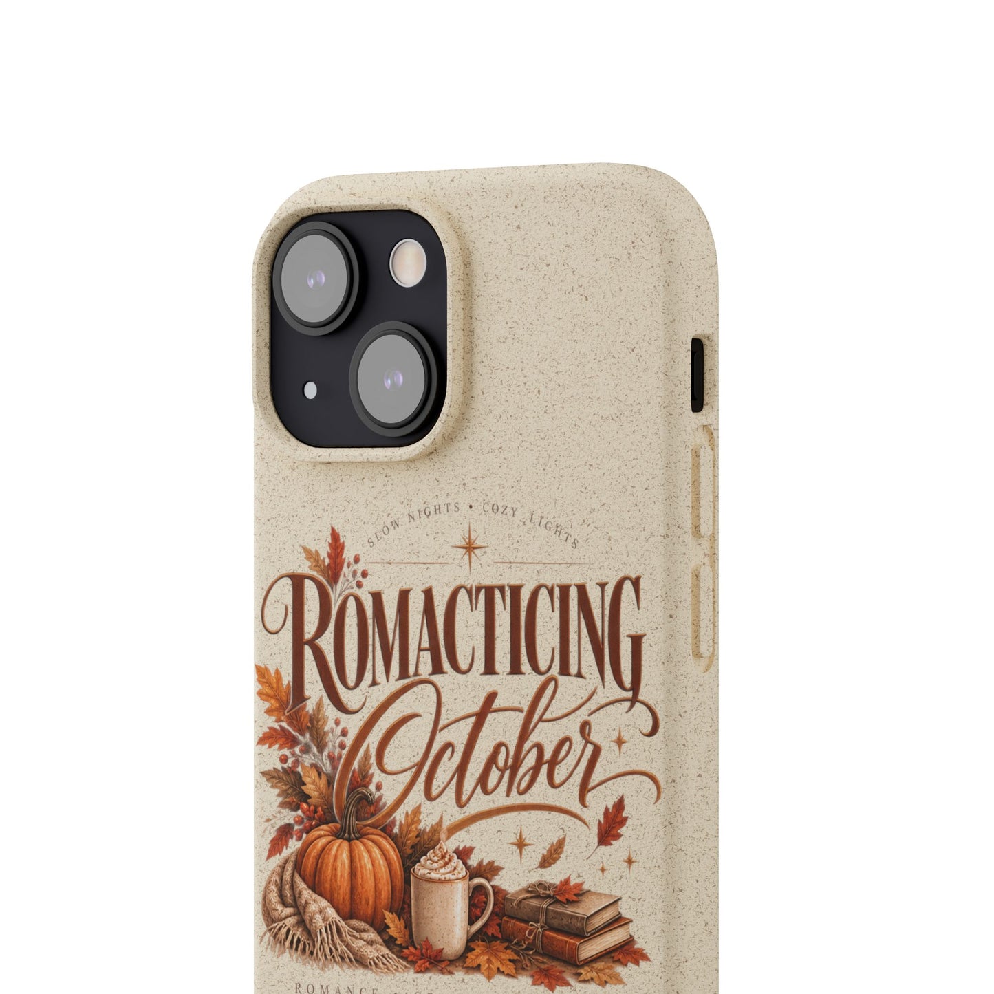 Biodegradable Phone Case — "Romacting October" Fall Pumpkin Coffee Design