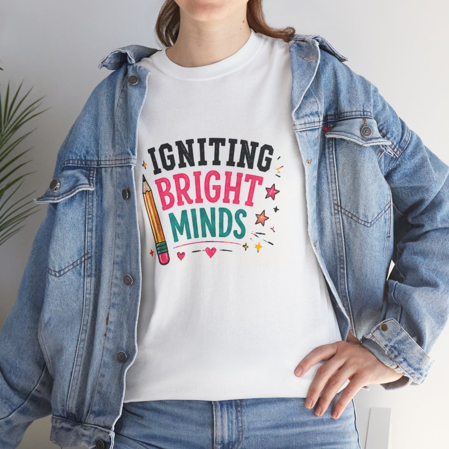 Igniting Bright Minds Tee | Pencil School Teacher Kids Classroom