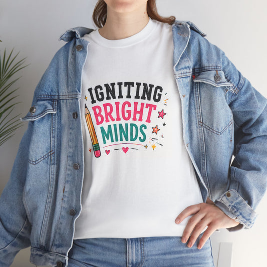 Igniting Bright Minds Tee | Pencil School Teacher Kids Classroom