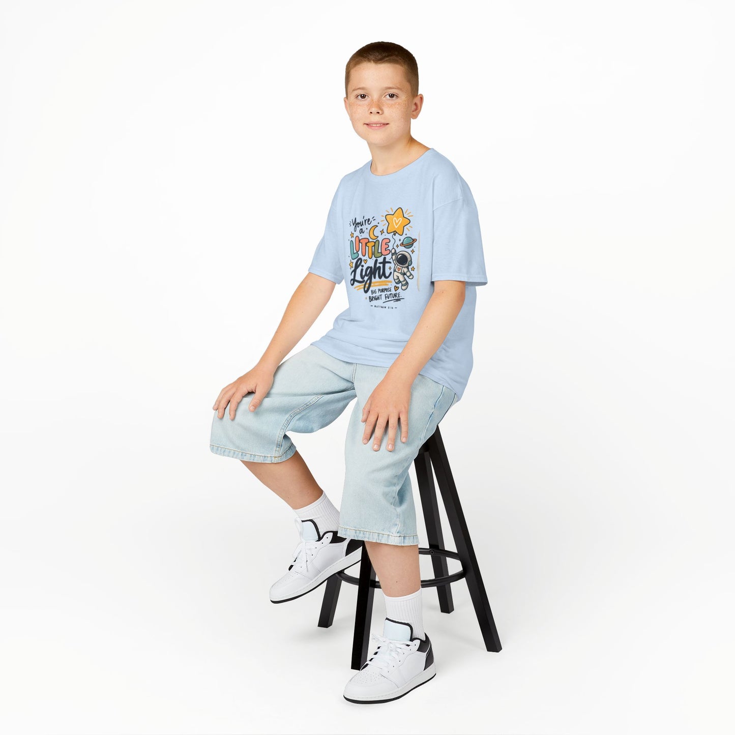 Kids 'You're a Little Light' Graphic Tee - Cute Astronaut Star Shirt for Children
