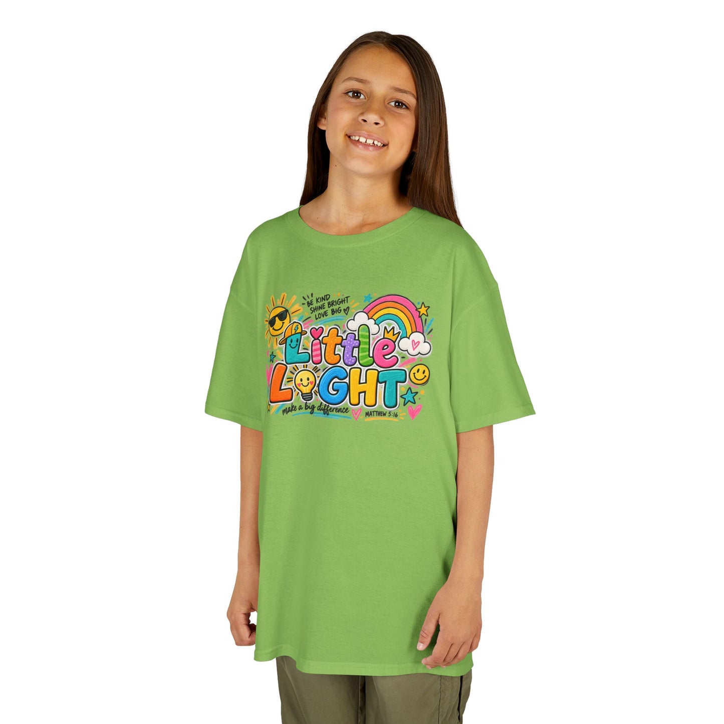 Kids Tee — "Little Light" Rainbow Sunshine Graphic