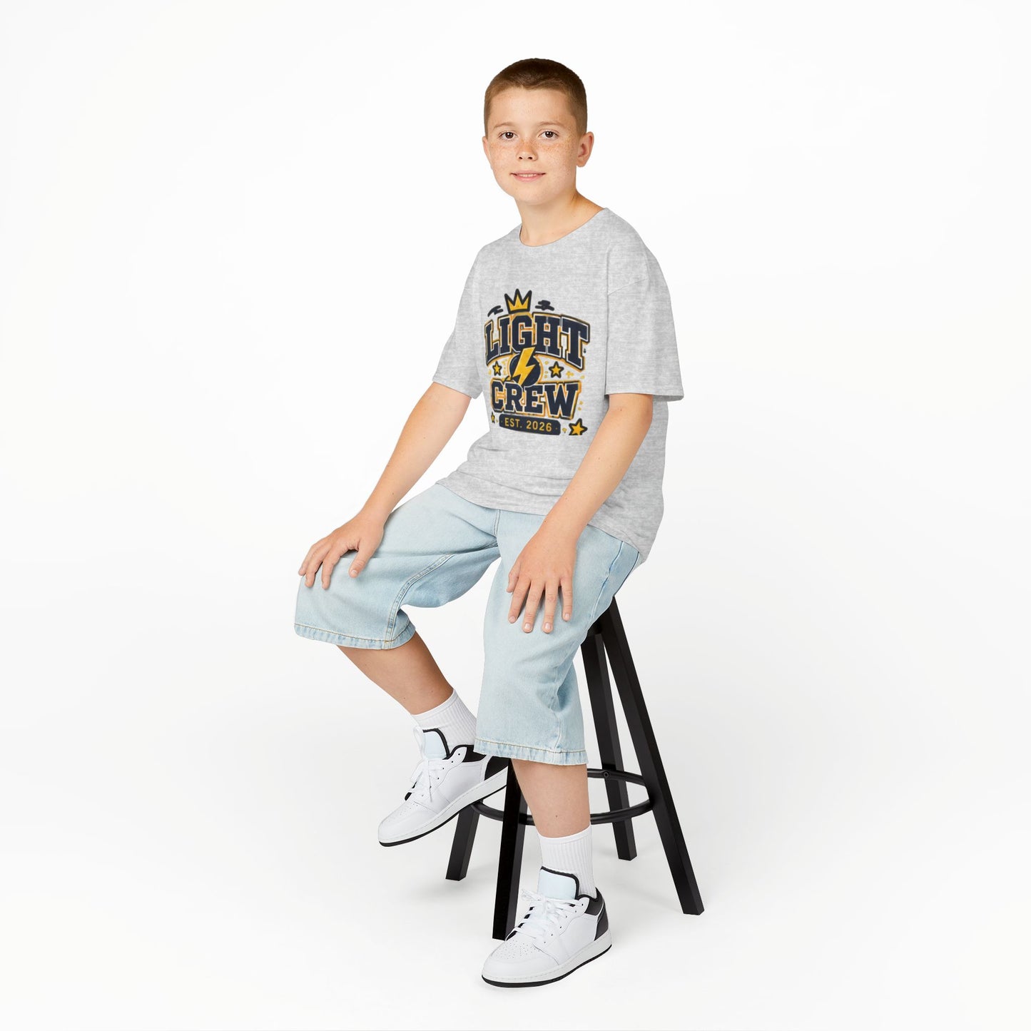 Kids Tee — "Light Crew" Lightning Bolt Graphic Shirt (Est. 2026)