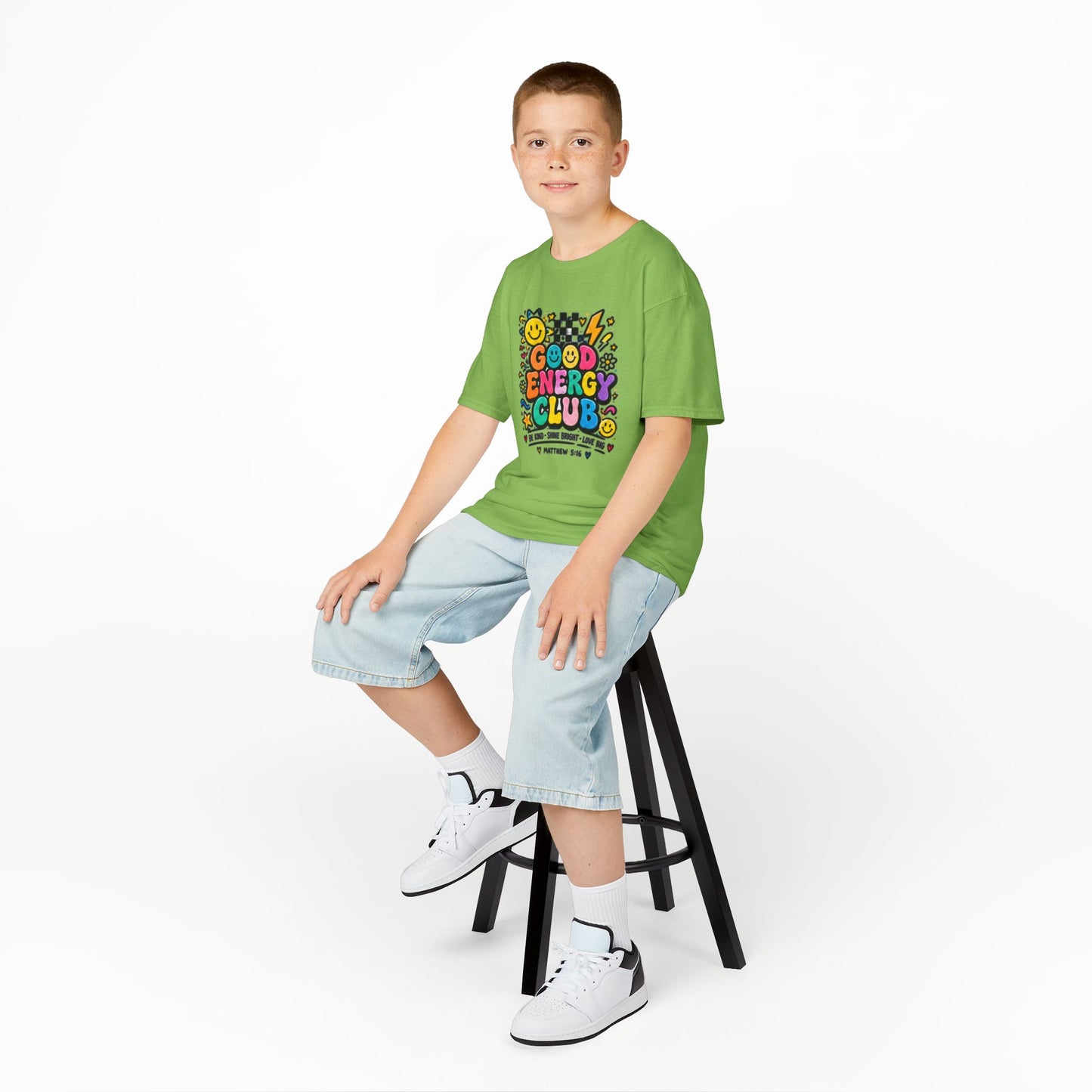 Kids "Good Energy Club" T‑Shirt — Colorful Positive Vibes Tee