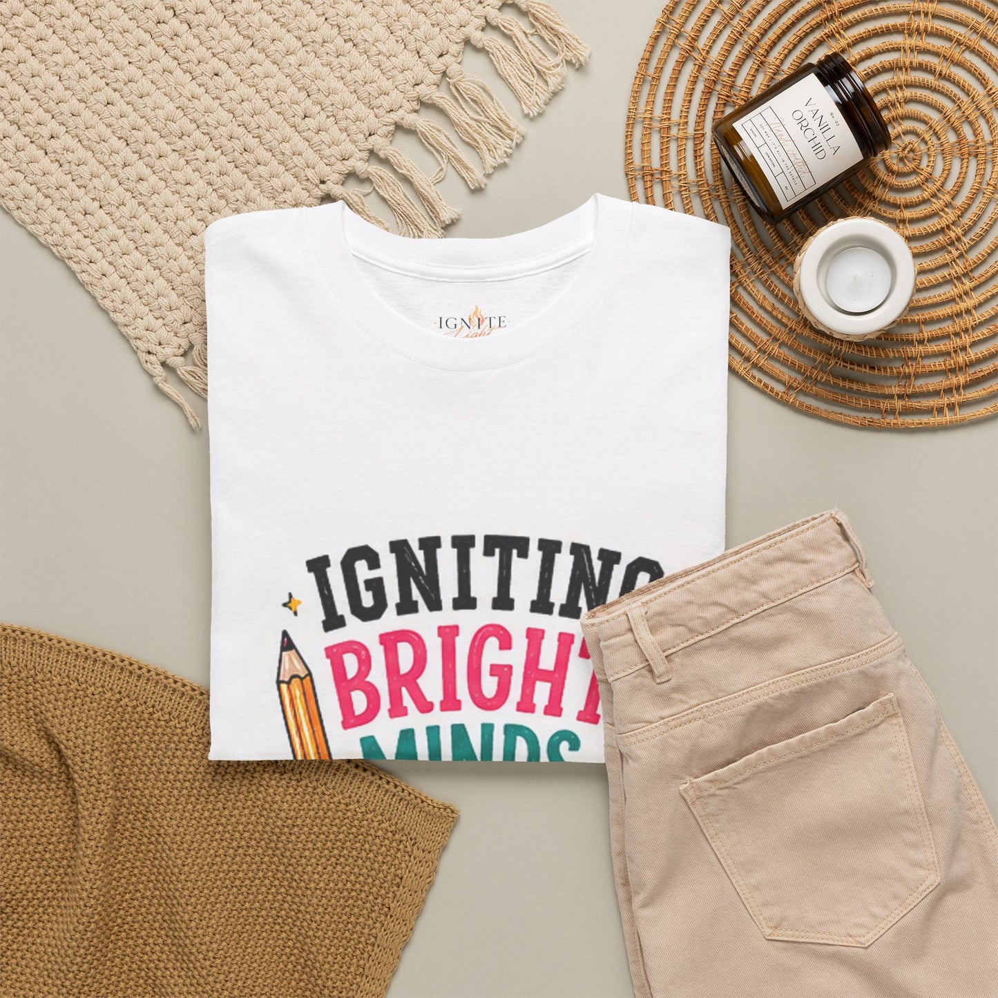 Igniting Bright Minds Tee | Pencil School Teacher Kids Classroom