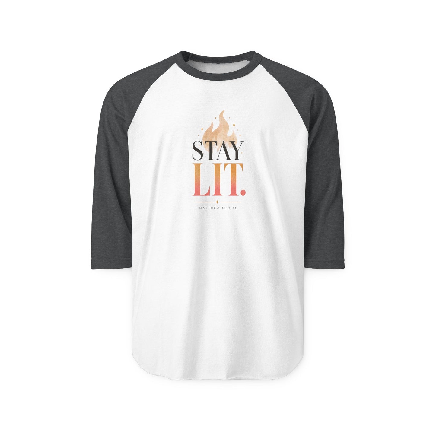 Stay Lit flame typography Raglan Shirt | Stay Lit graphic tee