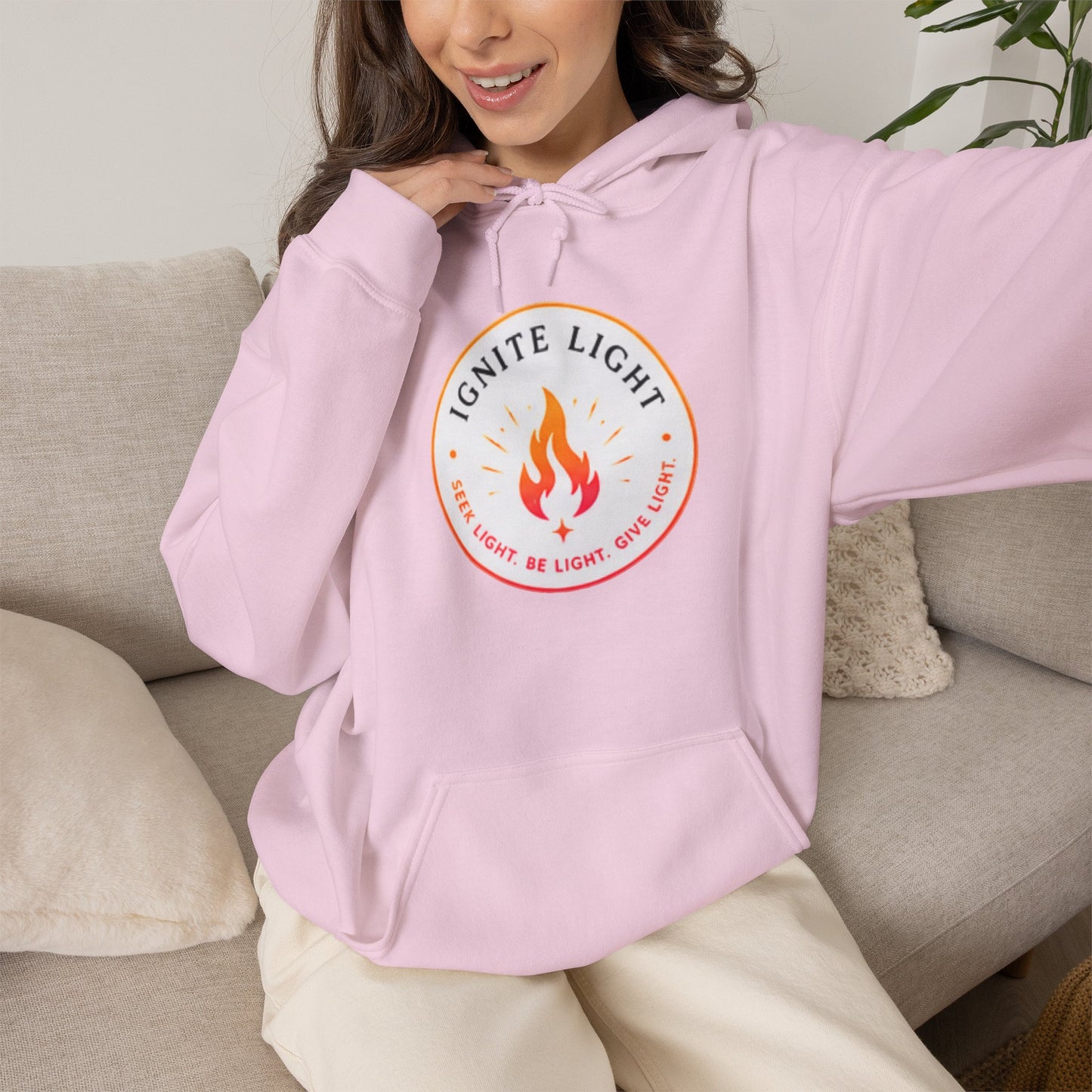 Ignite Light flame logo Stay Lit hoodie | Hooded Sweatshirt