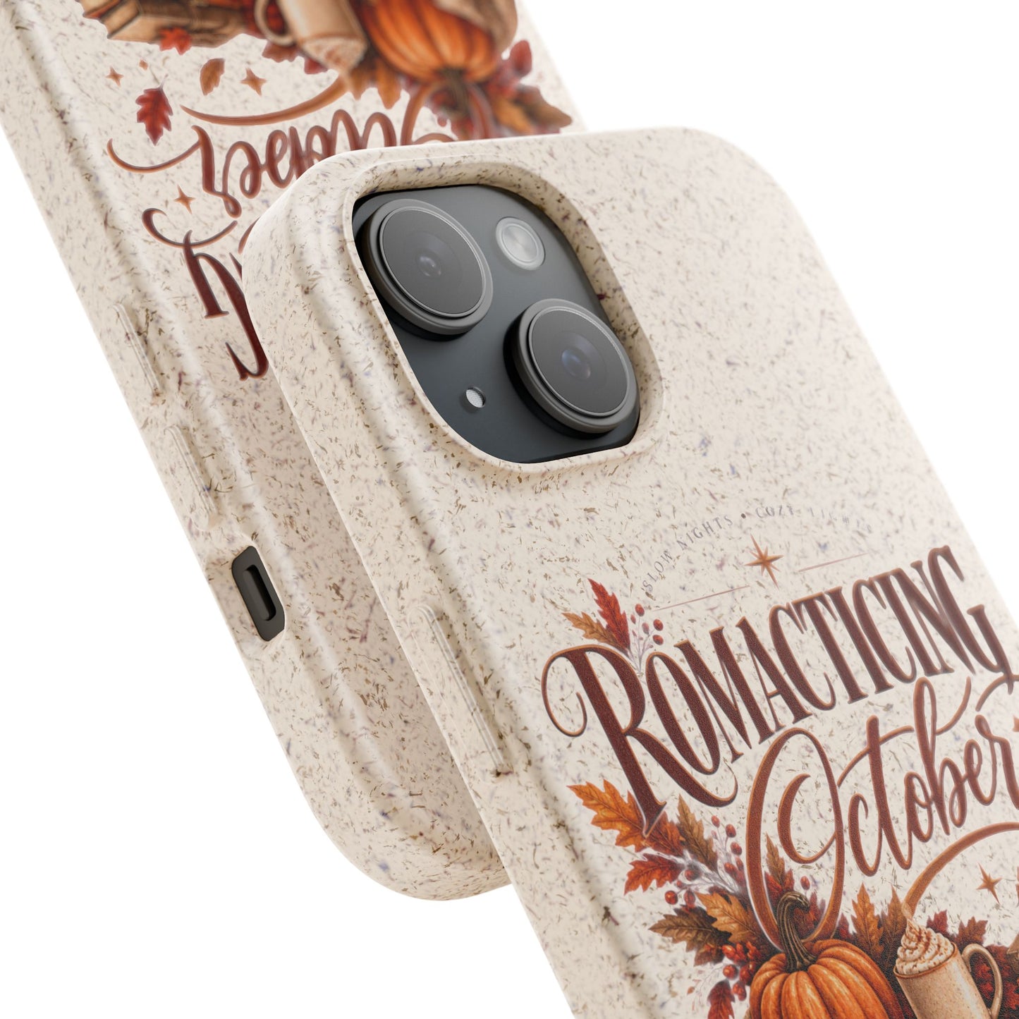 Biodegradable Phone Case — "Romacting October" Fall Pumpkin Coffee Design