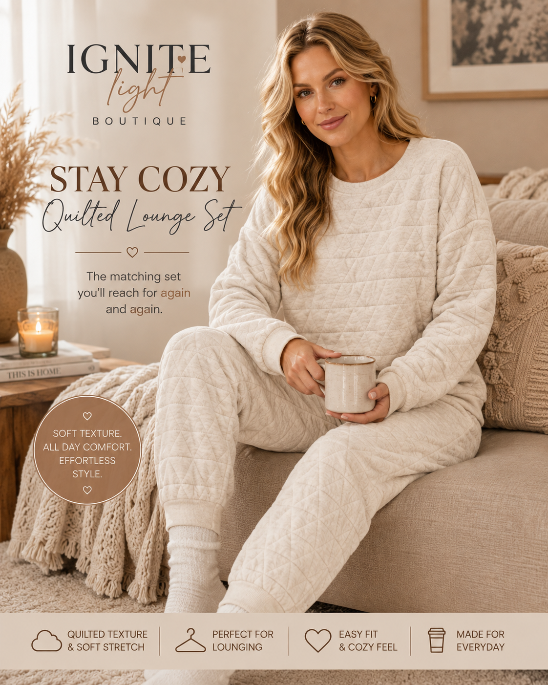 Stay Cozy Quilted Lounge Set